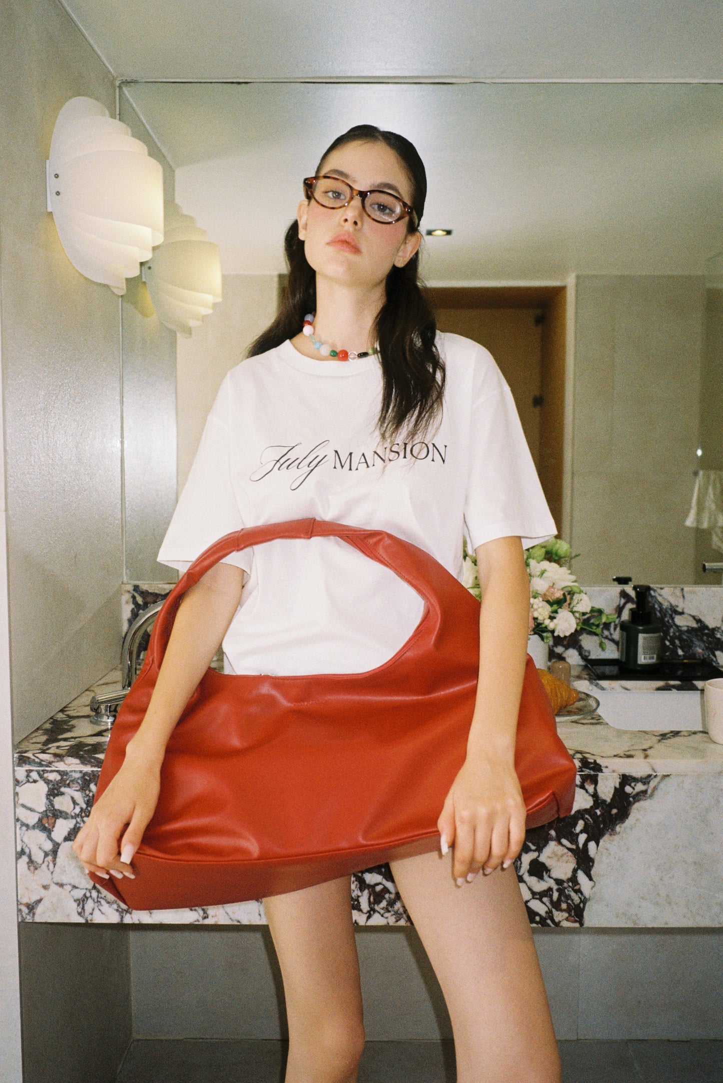 July Mansion - Giga Jersey in Burgundy Red