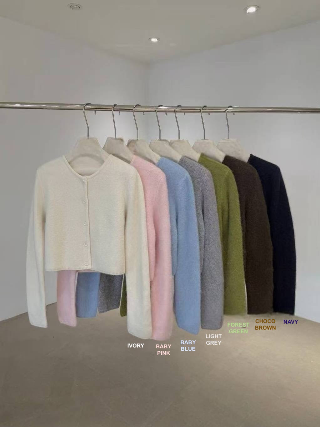 Fleecy Angora Cardigan - 7 colours