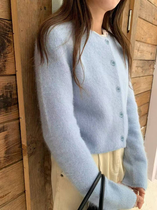 Fleecy Angora Cardigan - 7 colours
