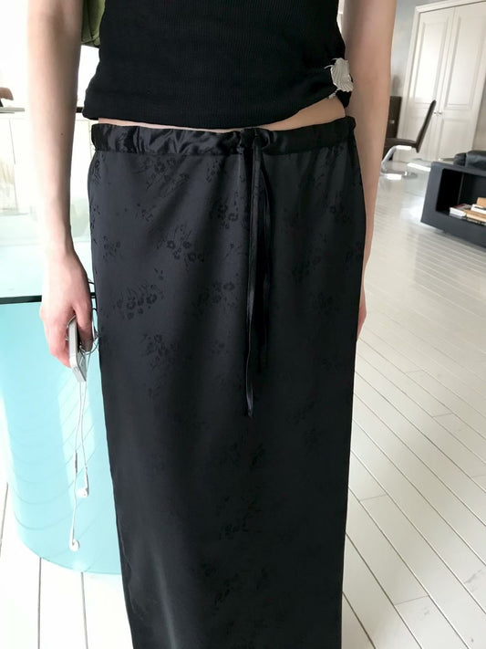 🆕 Satin Jacquard Drawstring Maxi Skirt - 2 colours
