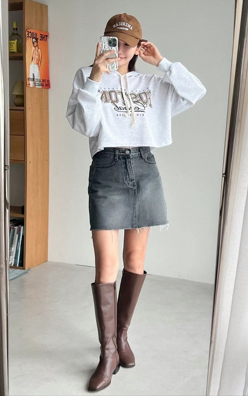 The Click Denim Skirt - Denim Blue