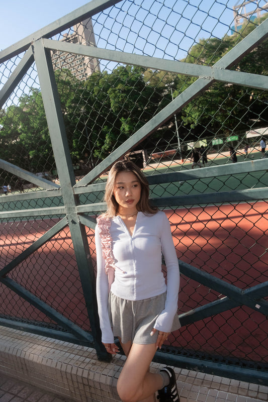 Half-Zip Up Skinny Top - 3 colours
