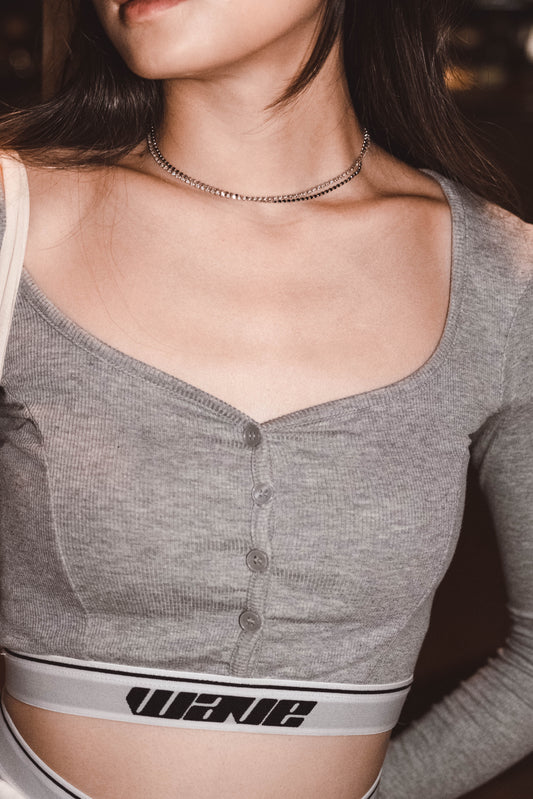 Double Chain Sparkle Necklace - Silver