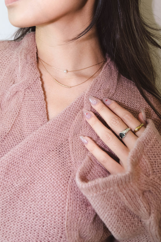The Only Pearl Double Chain Necklace
