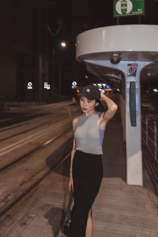 <SALE> Signature Padded Halter Top - Grey