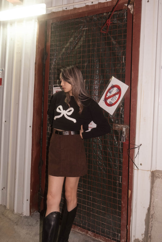 Corduroy A Line Skirt - Brown