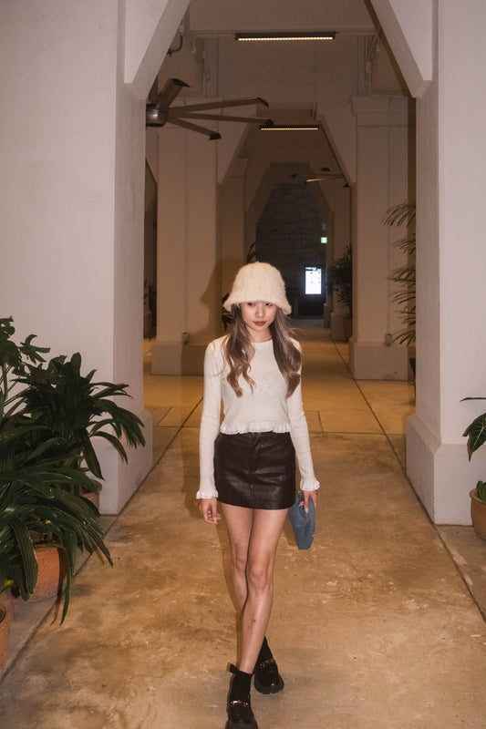 Vintage Little Lamb Leather Skirt