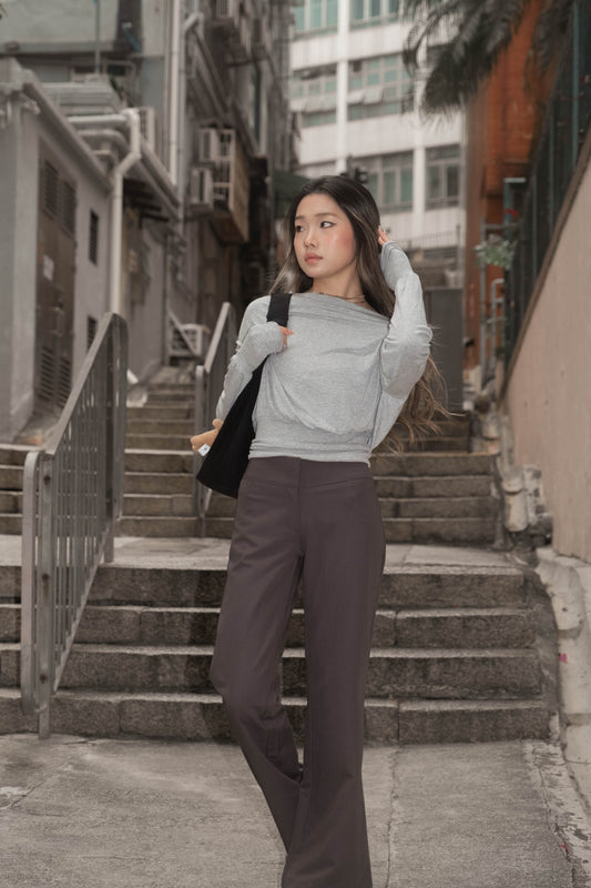 Anna Low Waist Flare Slack Pants - 2 colours