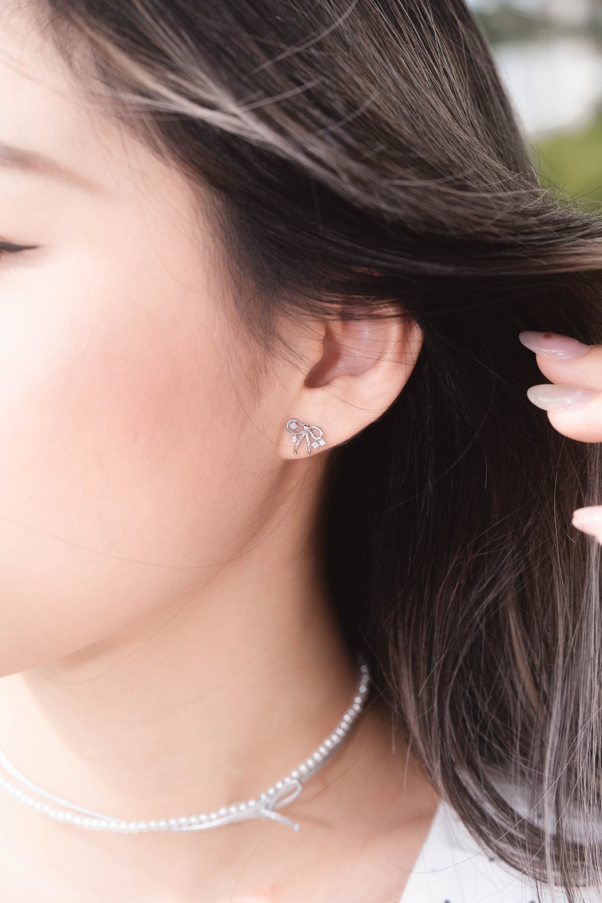Sparkle in Ribbon Earrings - Silver
