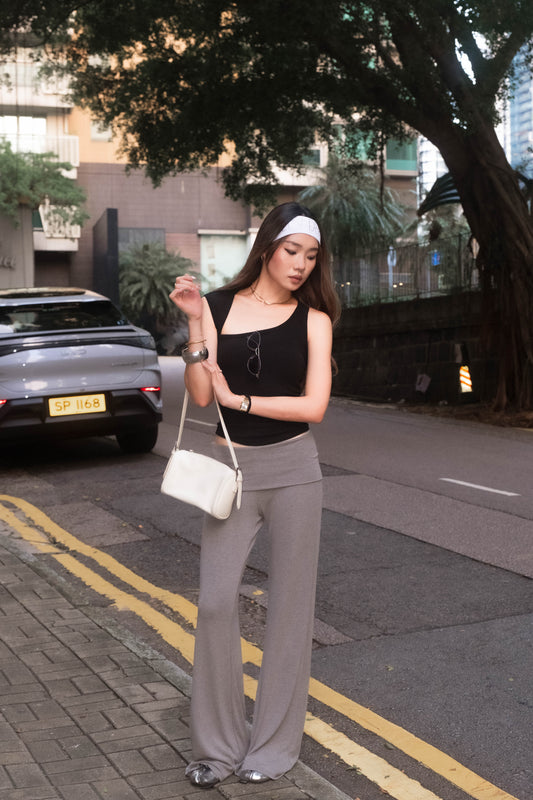 🆕 Asymmetric Cutout Ribbed Tank (with pads) - 3 colours