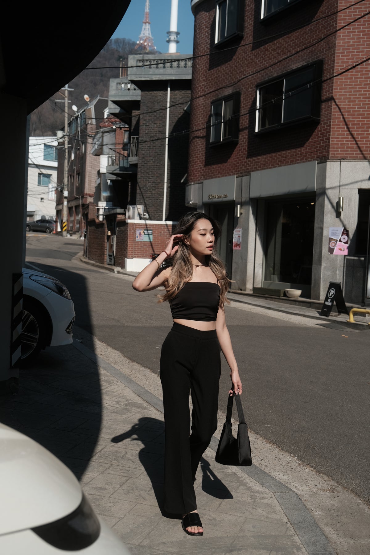 Coffee Chat High-waist Slacks Straight - 2 colours