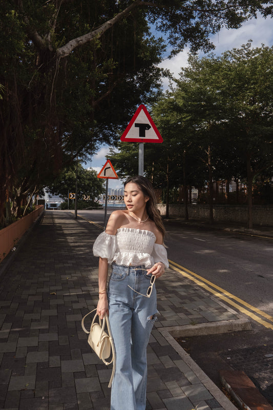 Puffy Duffy Off-shoulder Top