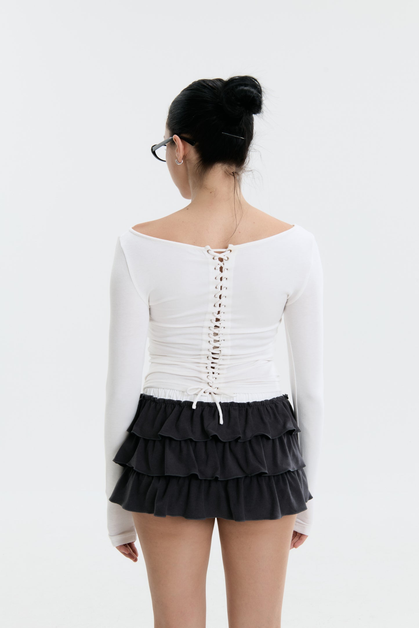 Luv Dept / Signature Luv Dept Tie Up Top - White