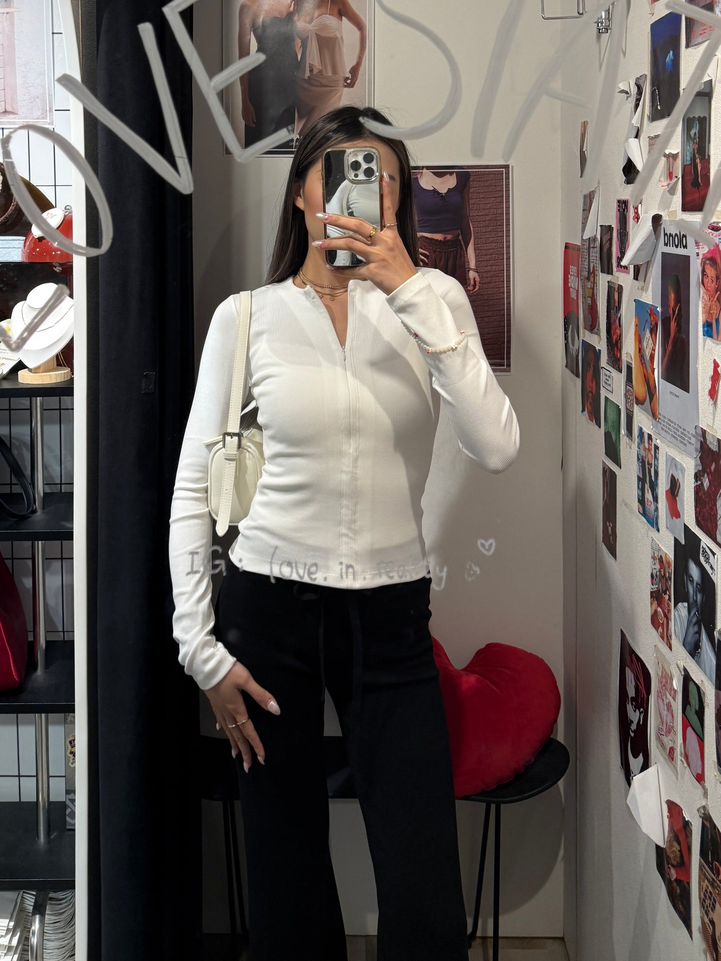 Half-Zip Up Skinny Top - 3 colours
