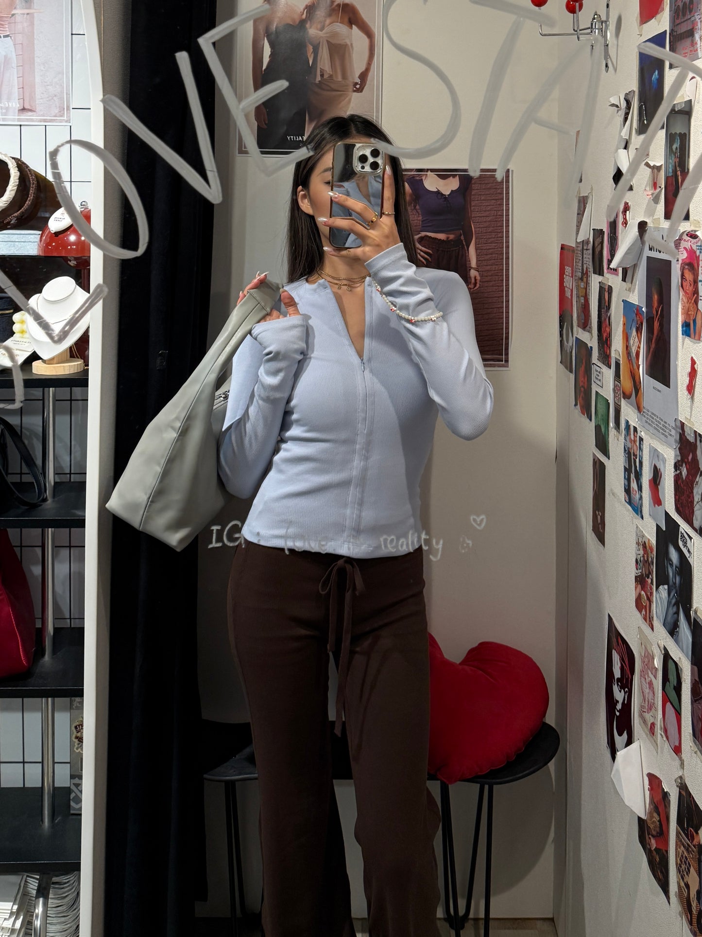 Half-Zip Up Skinny Top - 3 colours