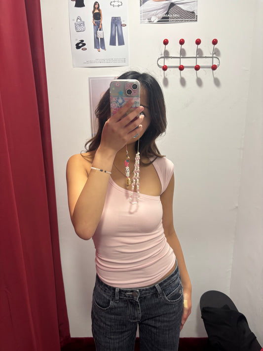 🆕 Asymmetric Cutout Ribbed Tank (with pads) - 3 colours