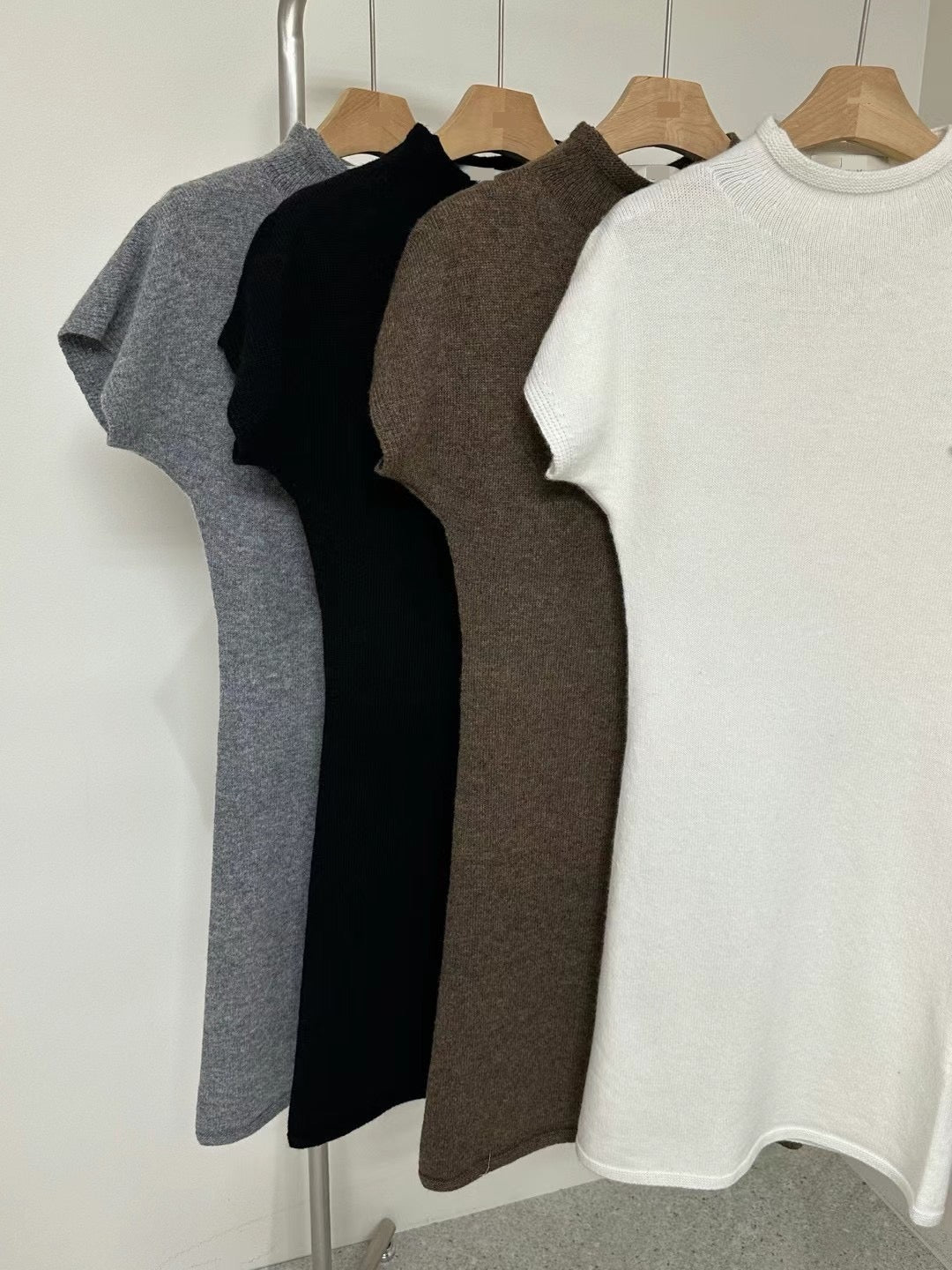Creme Wool Dress - Grey
