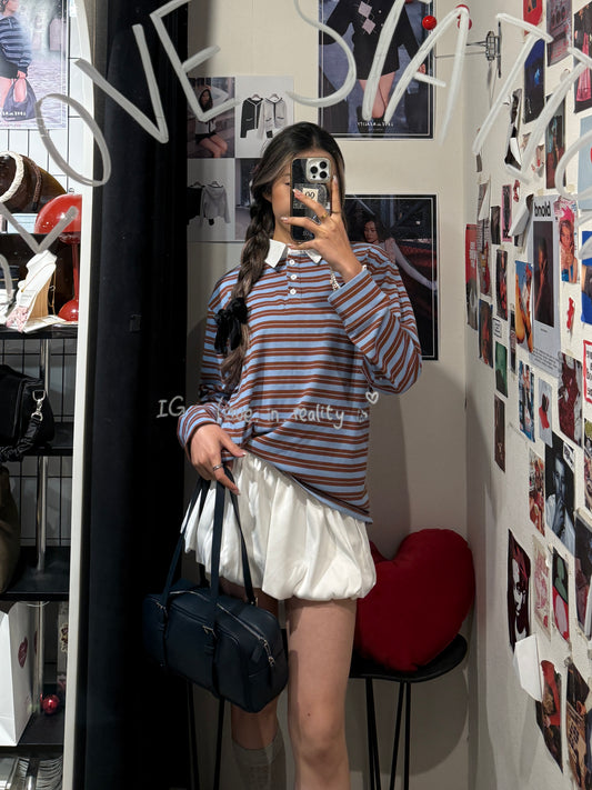 Blueberry Muffin Stripes Long Sleeves Polo
