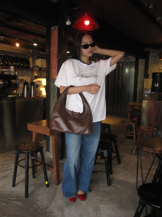 July Mansion - Large Jersey in Cappuccino Brown