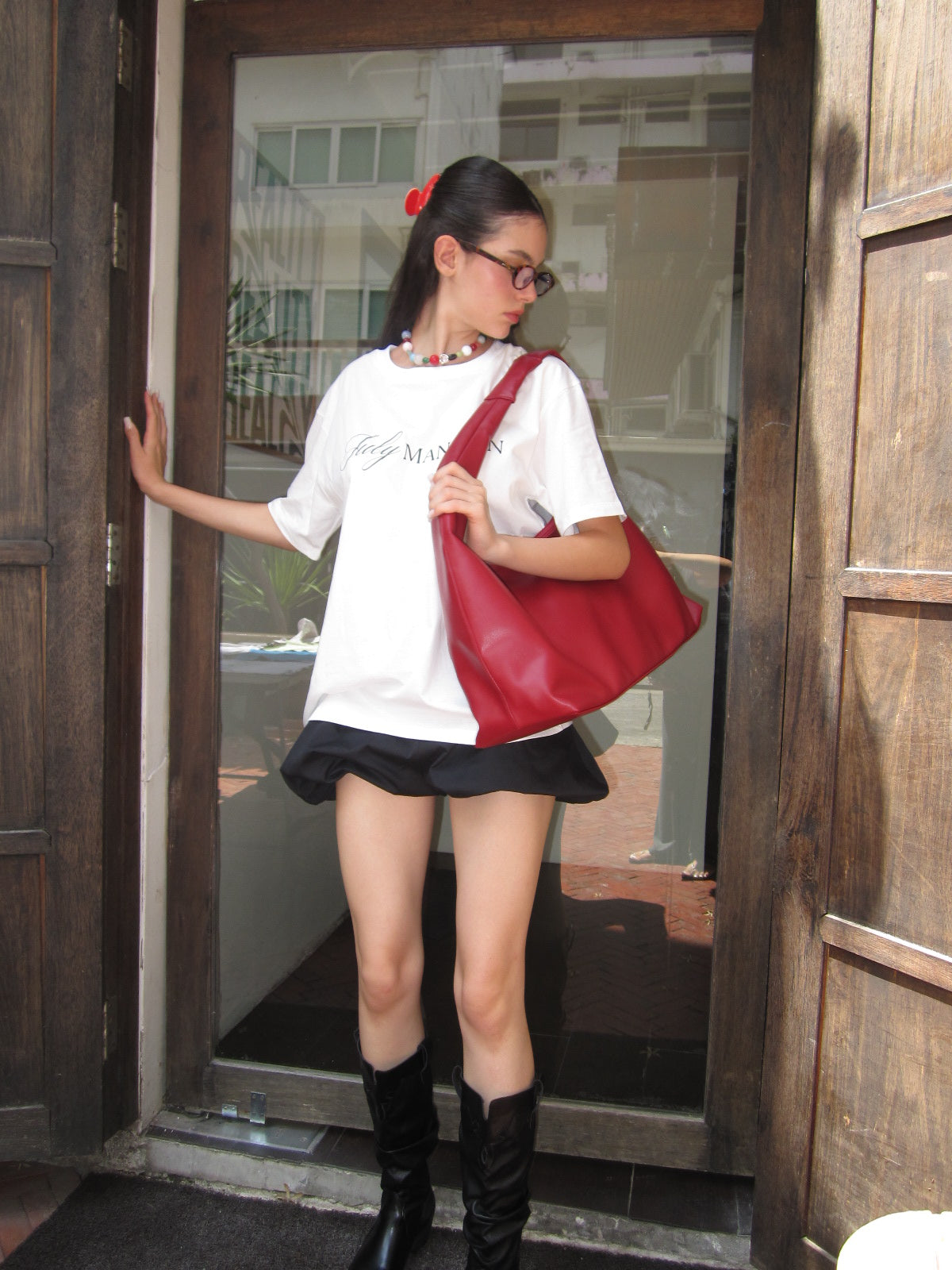 July Mansion - Giga Jersey in Burgundy Red