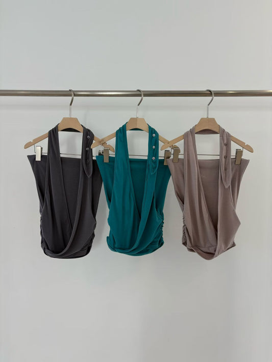 🆕 Draped Halter Tube Top - 3 colours