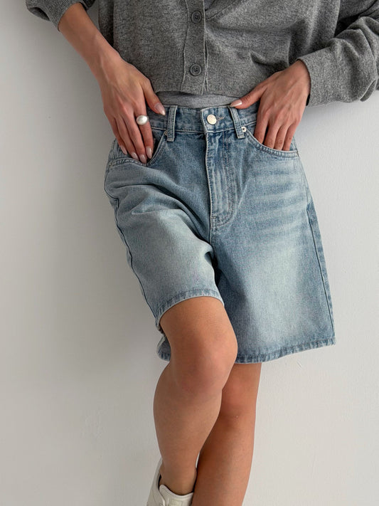 🆕 Washed Denim Bermuda Shorts