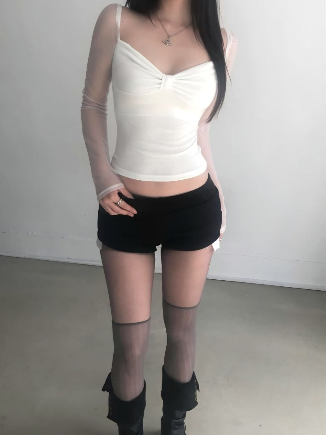 Sheer Bubble Sleeves Top - 3 colours