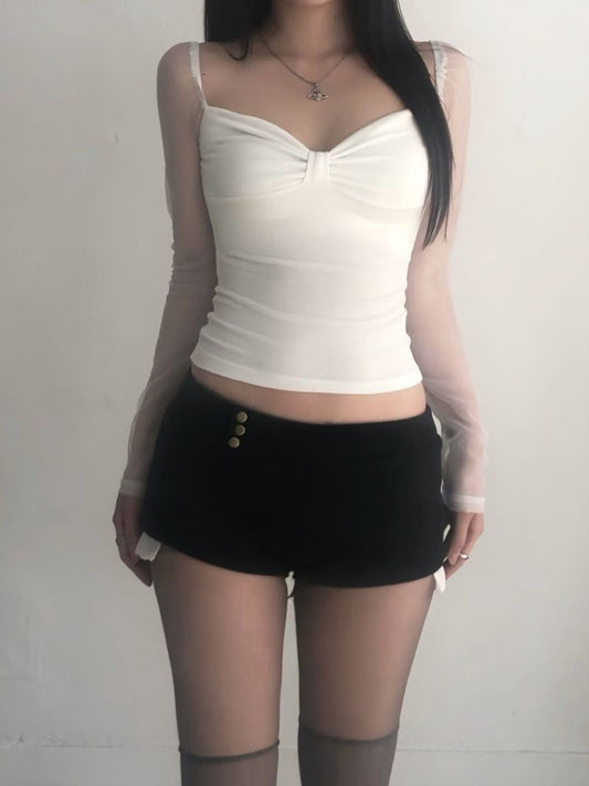 Sheer Bubble Sleeves Top - 3 colours