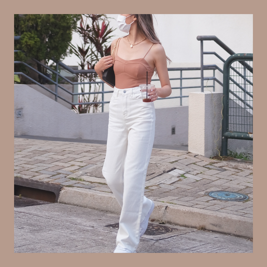 More Wild High Rise Wide Leg Jeans - White