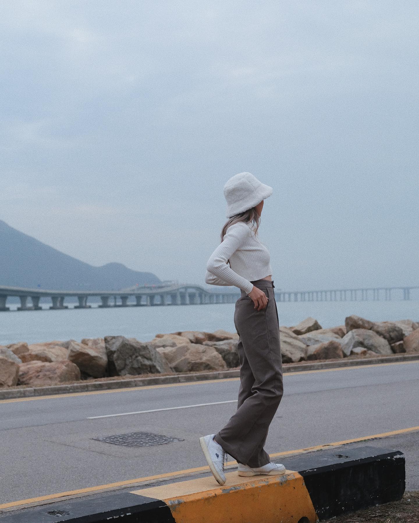 Today Not Working High-waist Pants - Grey