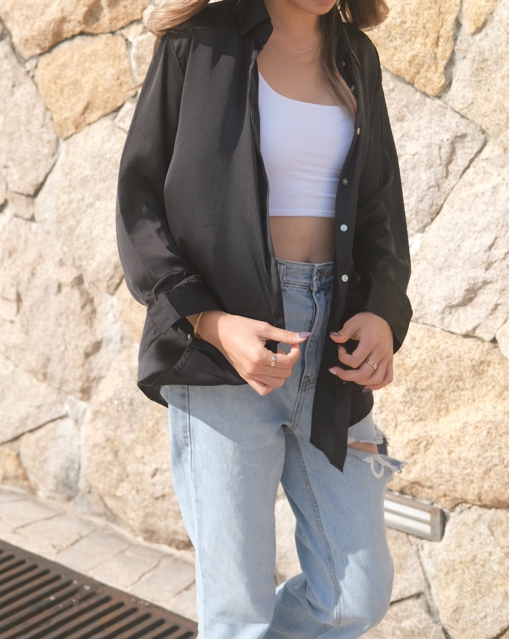 Pretty Silky Shirt - Black