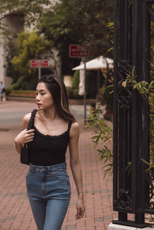 Babe Girl Lace Cami - Black