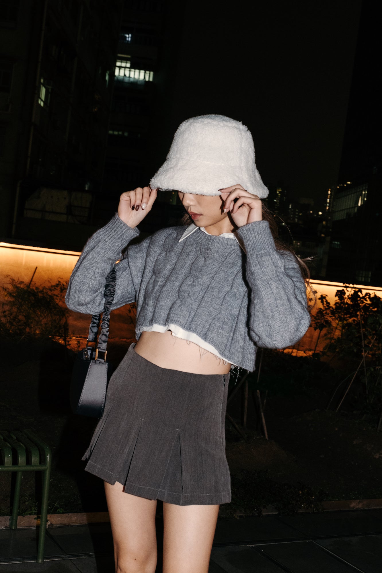 Oops Mid Rise Mini Skirt - Grey