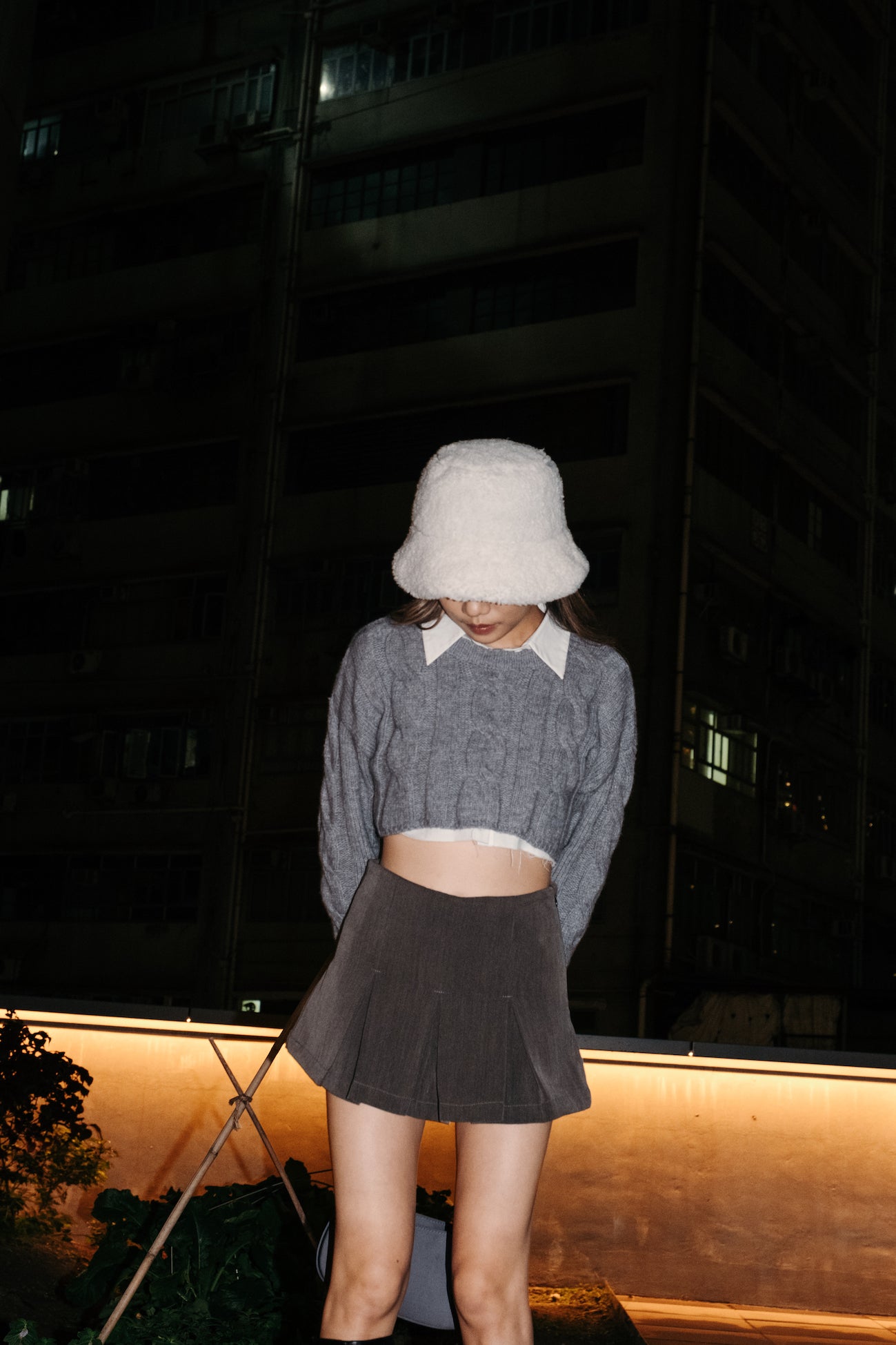 Oops Mid Rise Mini Skirt - Grey
