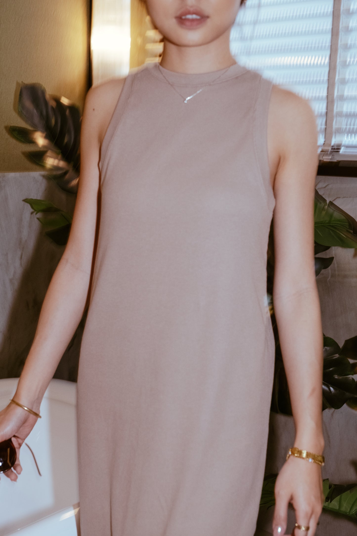 Endless Halter Neck Maxi Dress - Beige