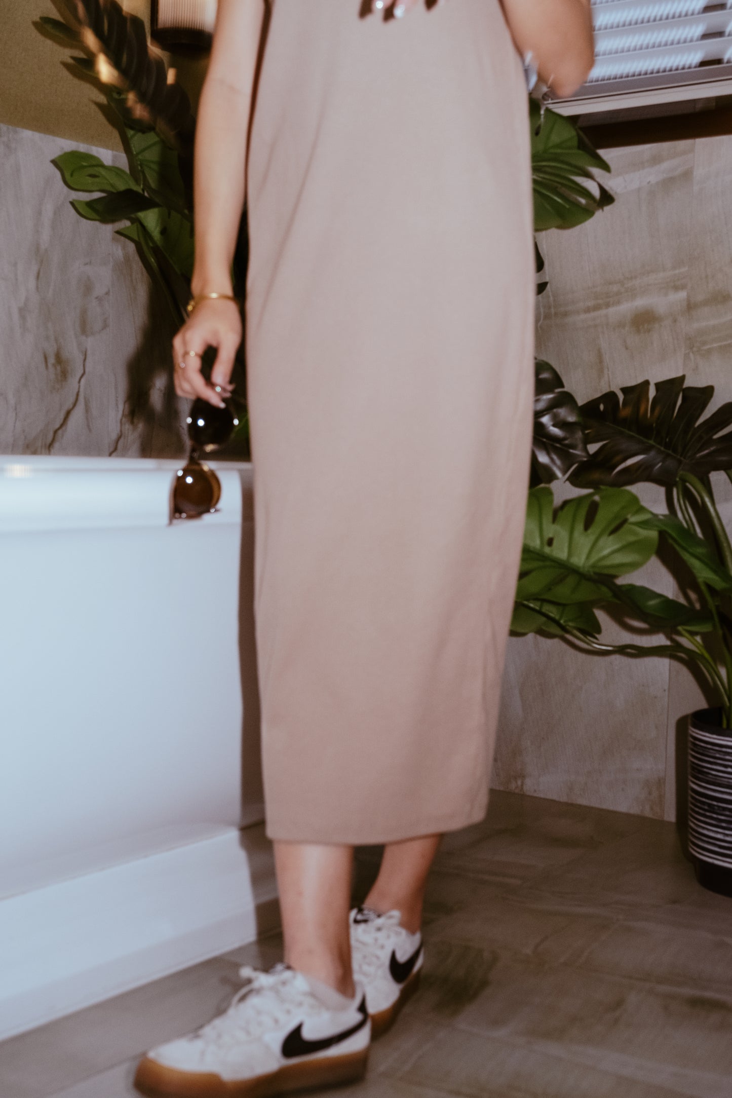 Endless Halter Neck Maxi Dress - Beige