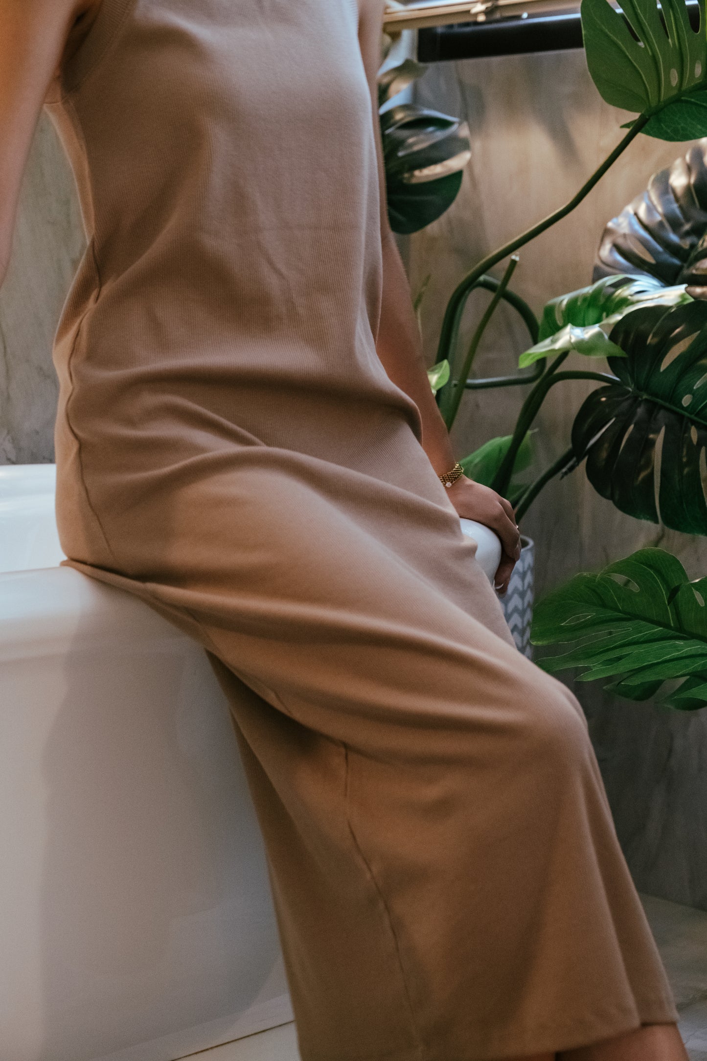 Endless Halter Neck Maxi Dress - Beige