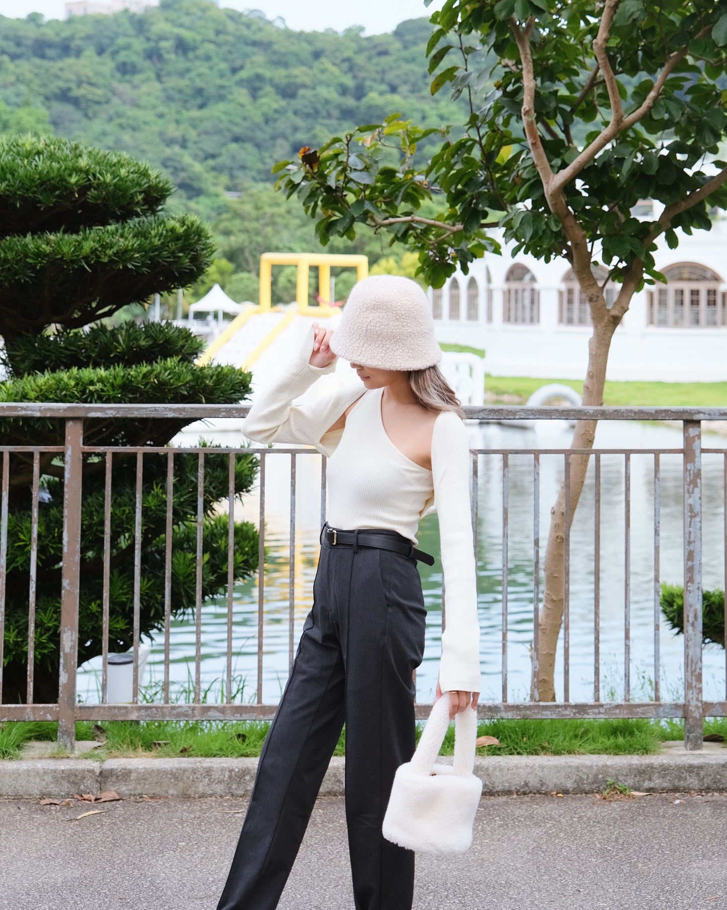 One Shoulder Two Piece Bolero Top - Beige