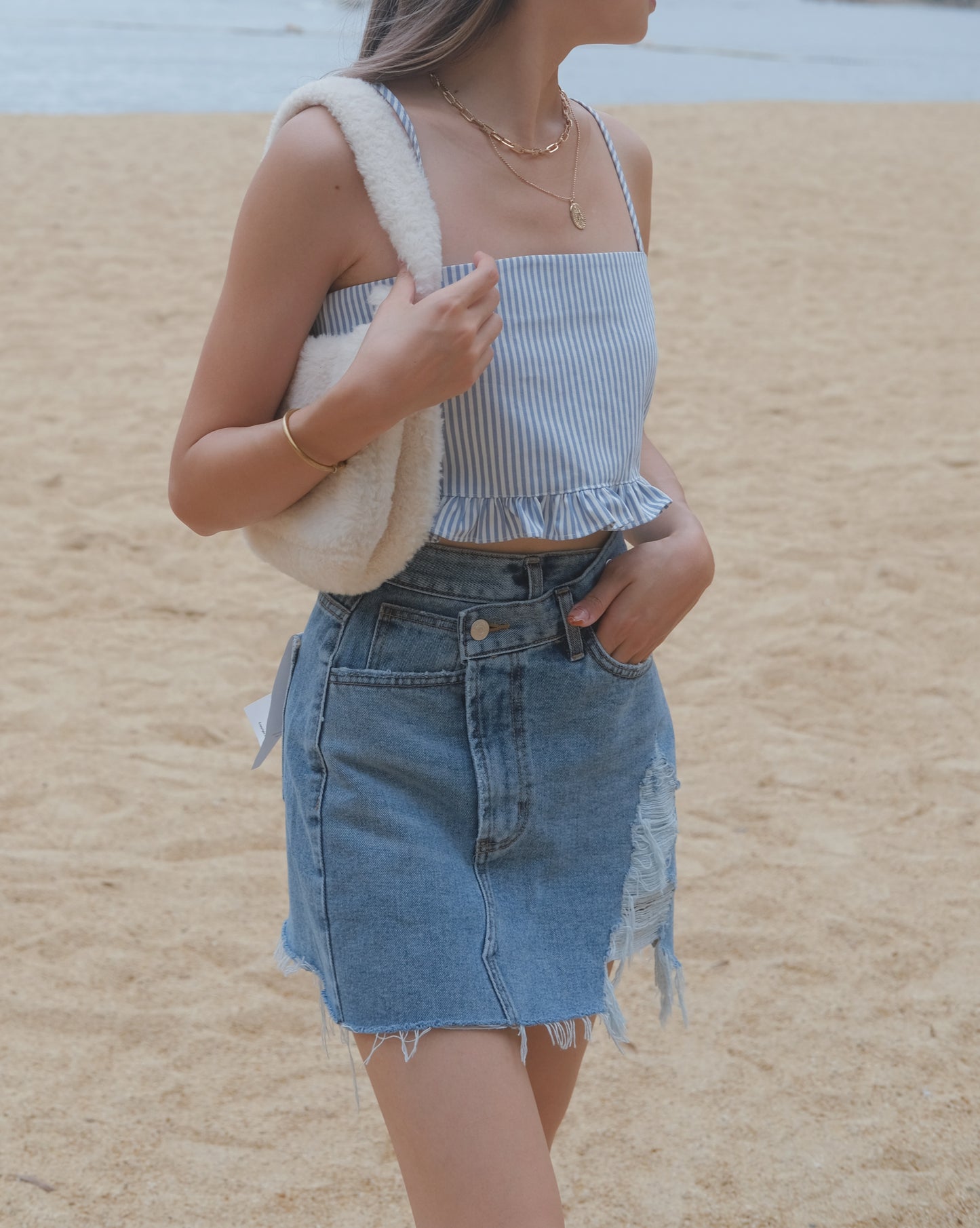 The Summer Party Tie Back Top - Baby Blue