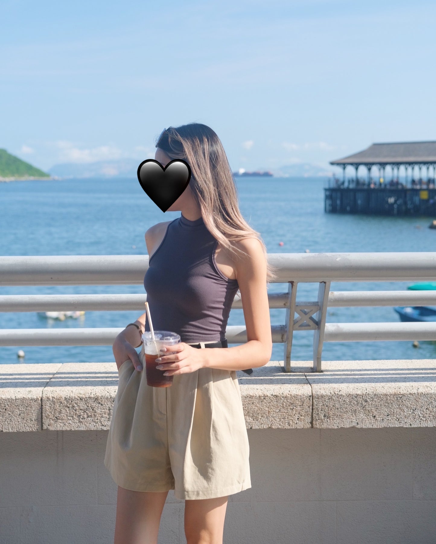 Modish Turtle Neck Tank Top - Dark Grey