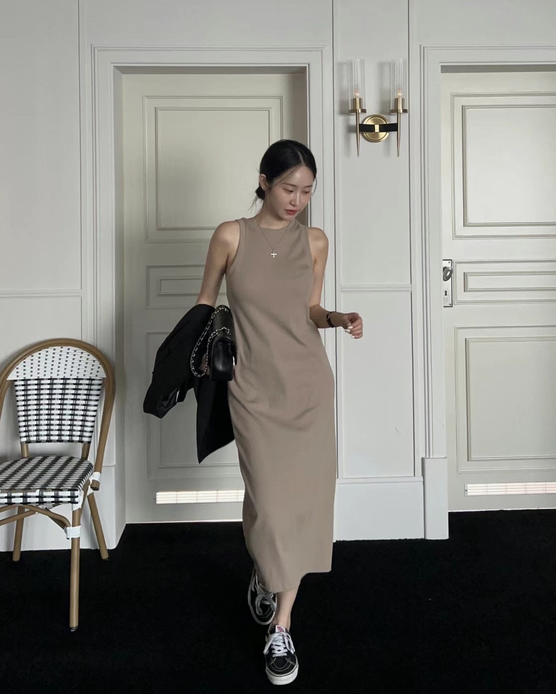 Endless Halter Neck Maxi Dress - Beige