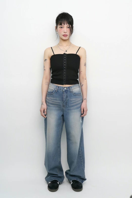 Buckle Up Playing Cami Top - Black