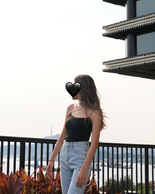 Cross Across Cami Top - Black