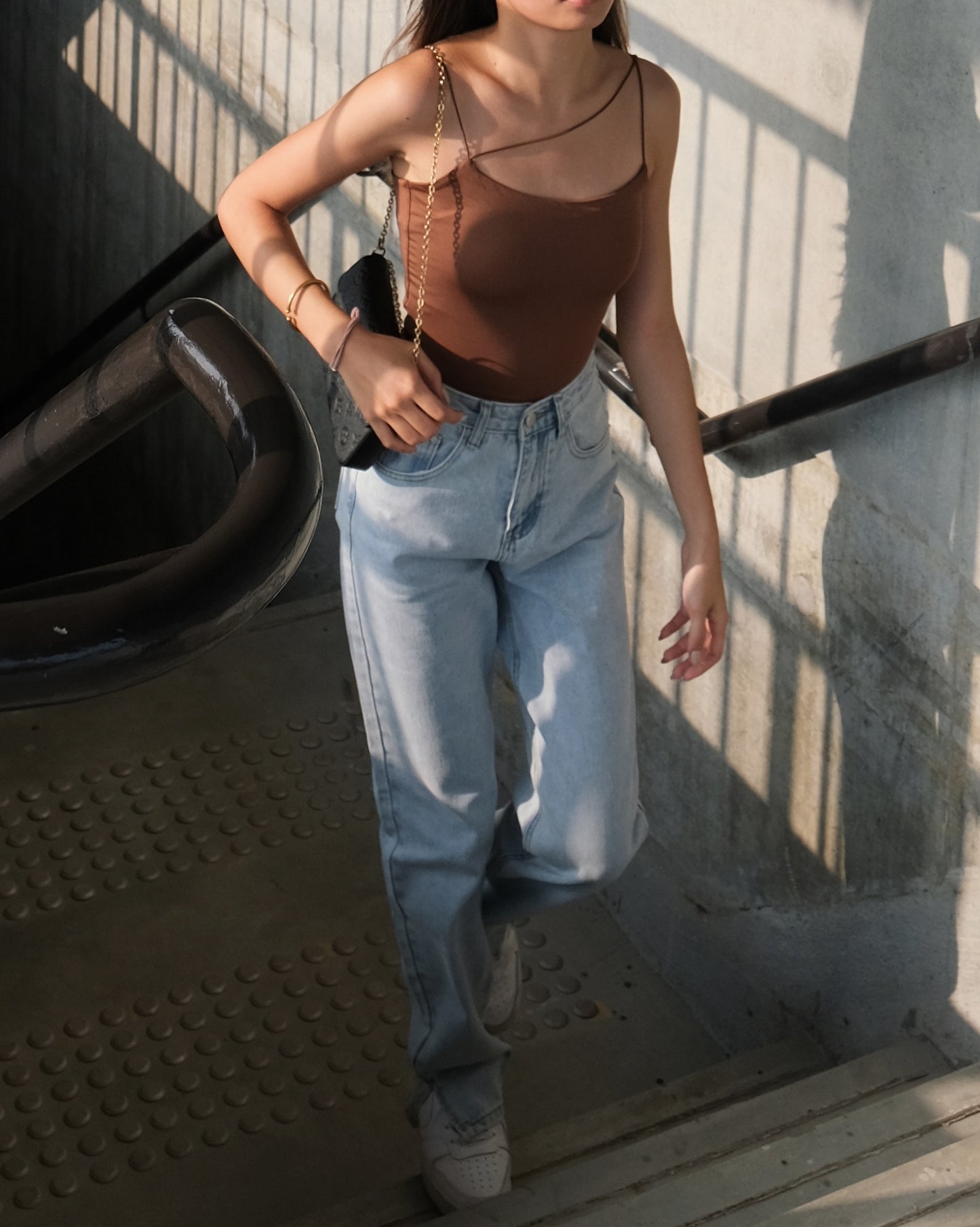 Cross Across Cami Top - Brown