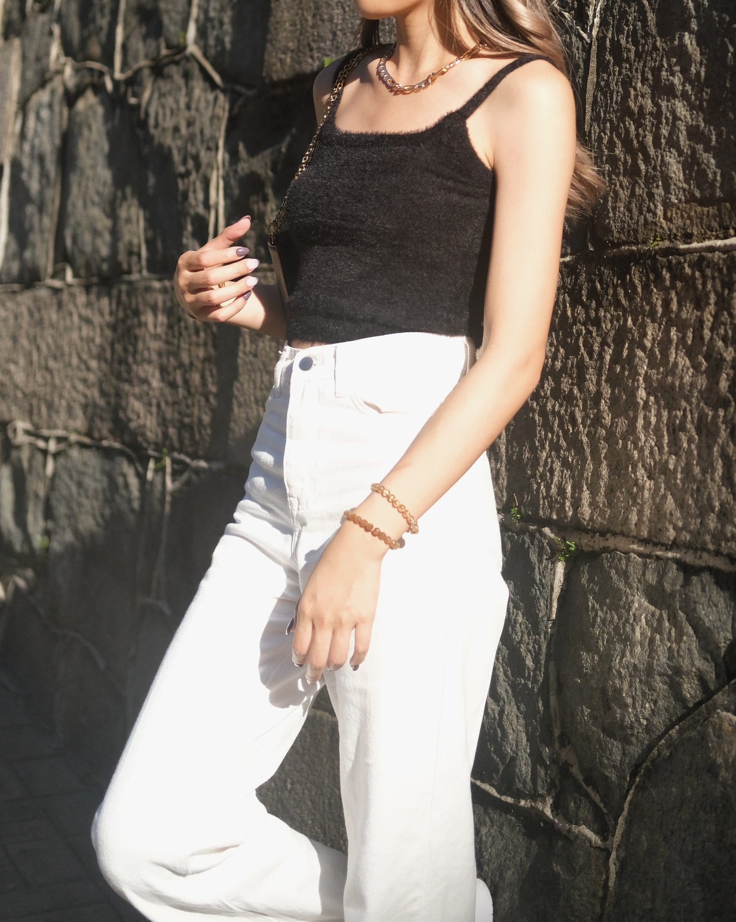 Fluffy Tank Top - Black