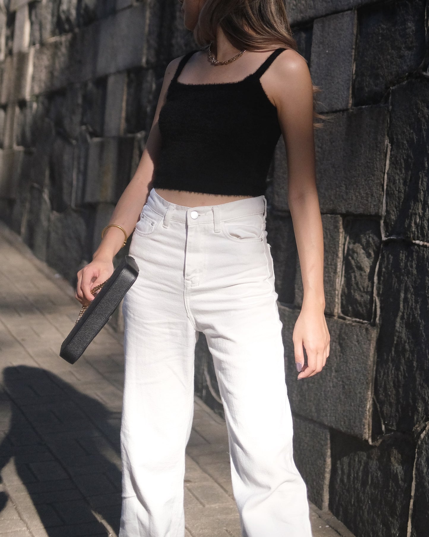 Fluffy Tank Top - Black