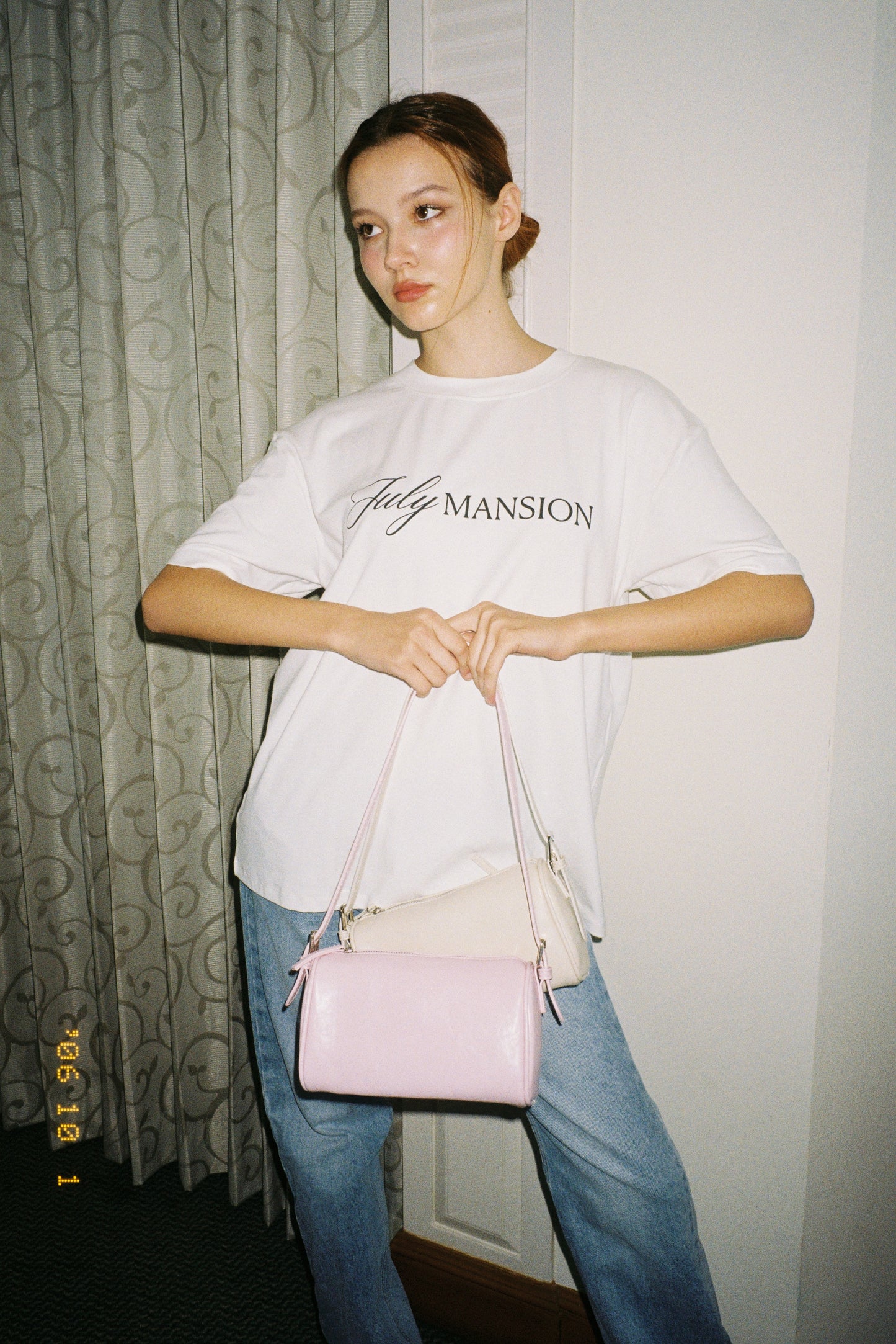 [ New Colour ] July Mansion - Parte Crossbody Bag in Baby Pink