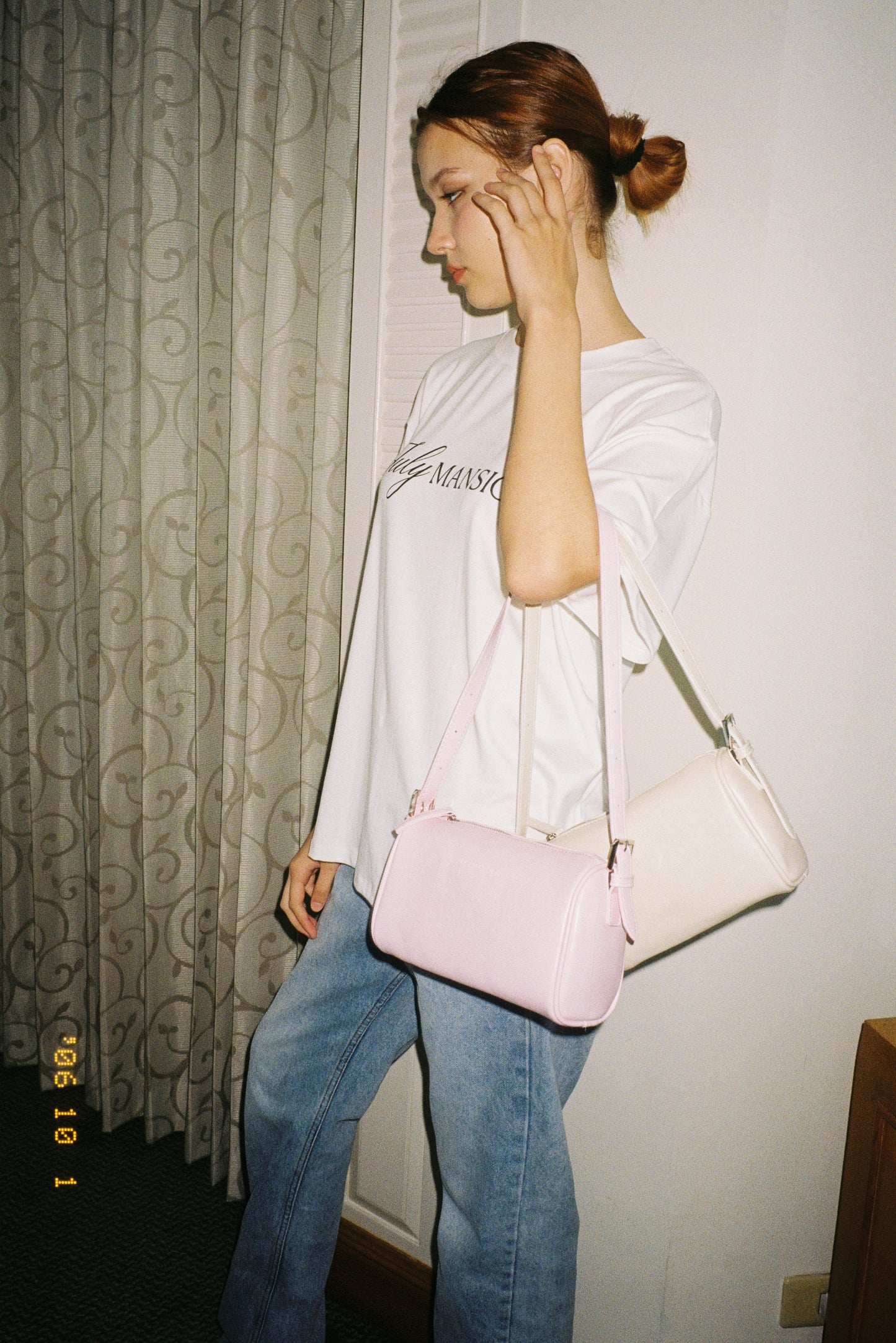 [ New Colour ] July Mansion - Parte Crossbody Bag in Baby Pink