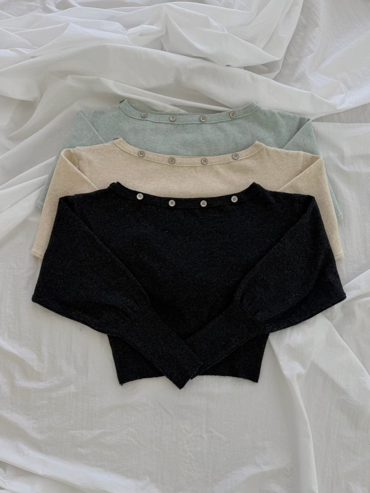Asymmetrical Sweater With Buttons - 3 colours