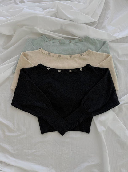 Asymmetrical Sweater With Buttons - 3 colours